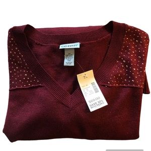 Catherines Rhinestone Beaded Sweater 2X